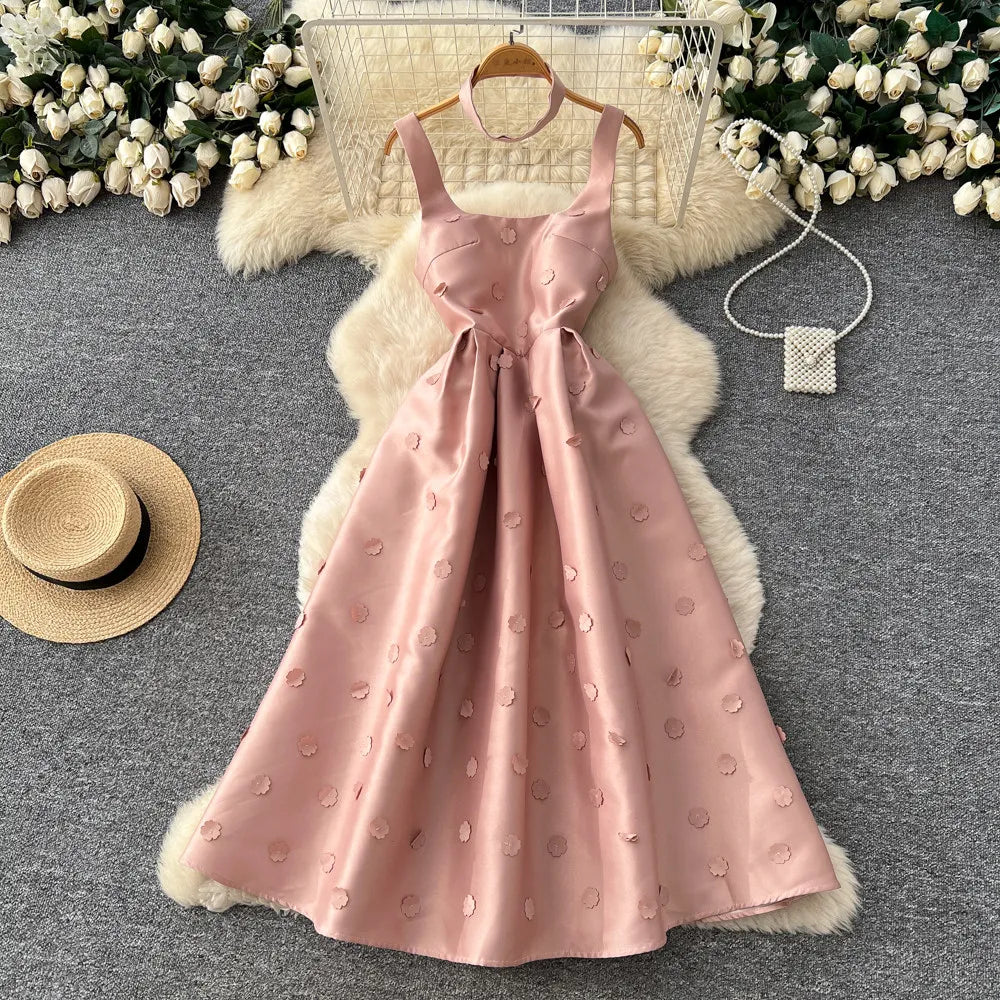 Polka Dot Sleeveless A-Line Dress