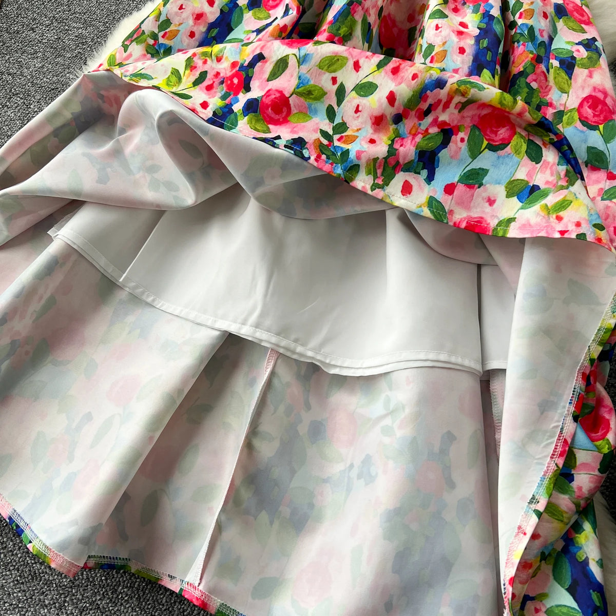 Belted Print Sleeveless A-Line Dress