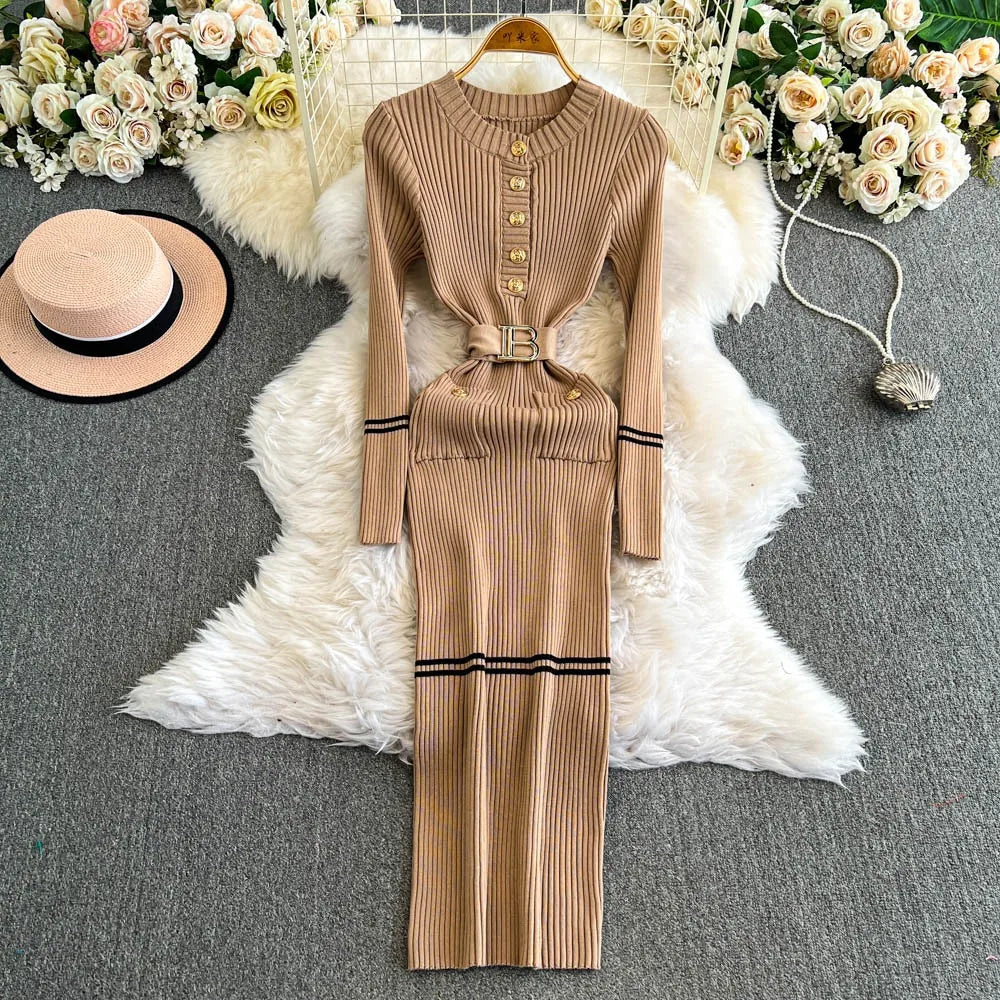 Black Knit Bodycon Maxi Dress