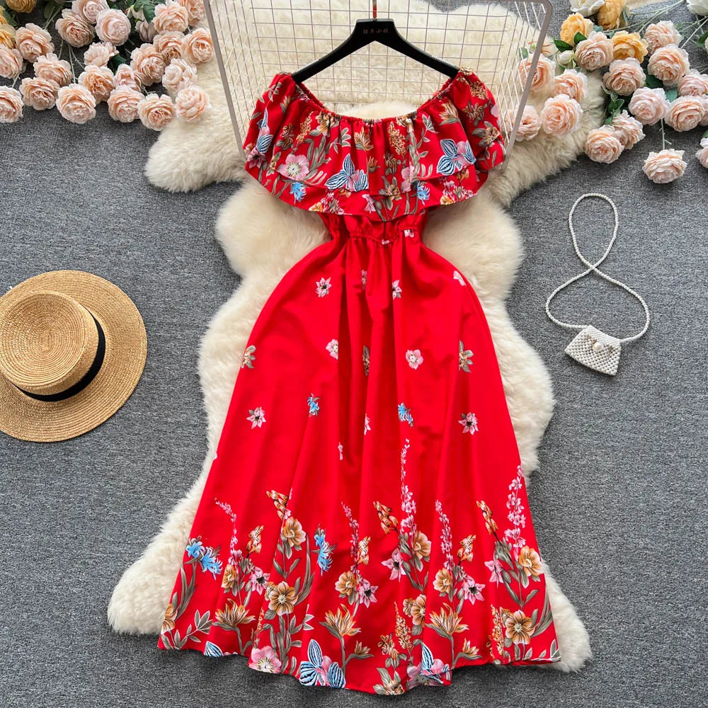 Floral Ruffle Boho Maxi Sundress