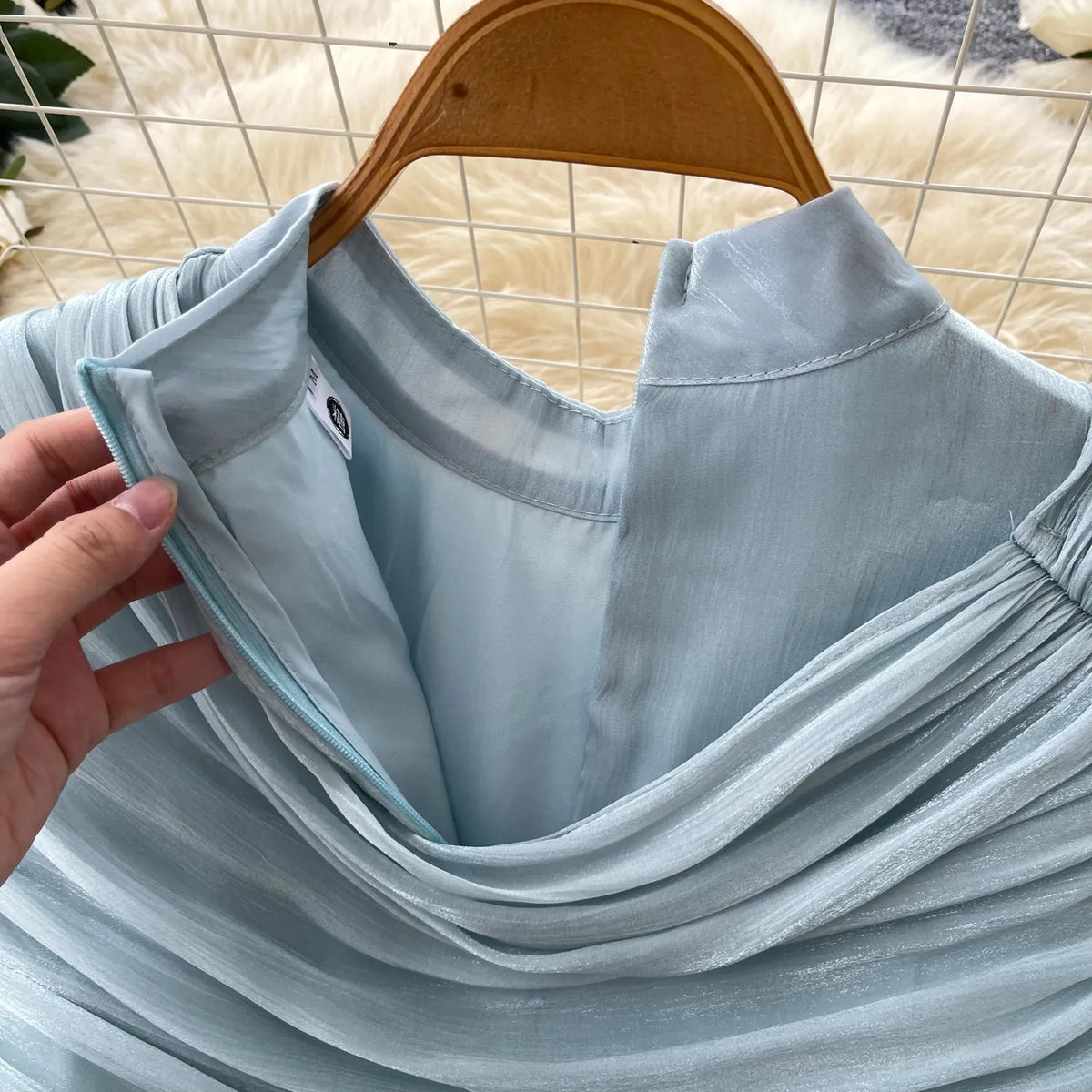 Ribbon Puff Sleeve Cape Maxi Dress