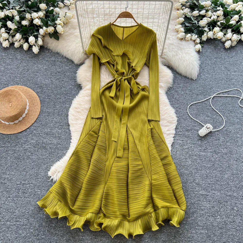 Ruffle High Waist Party Dress