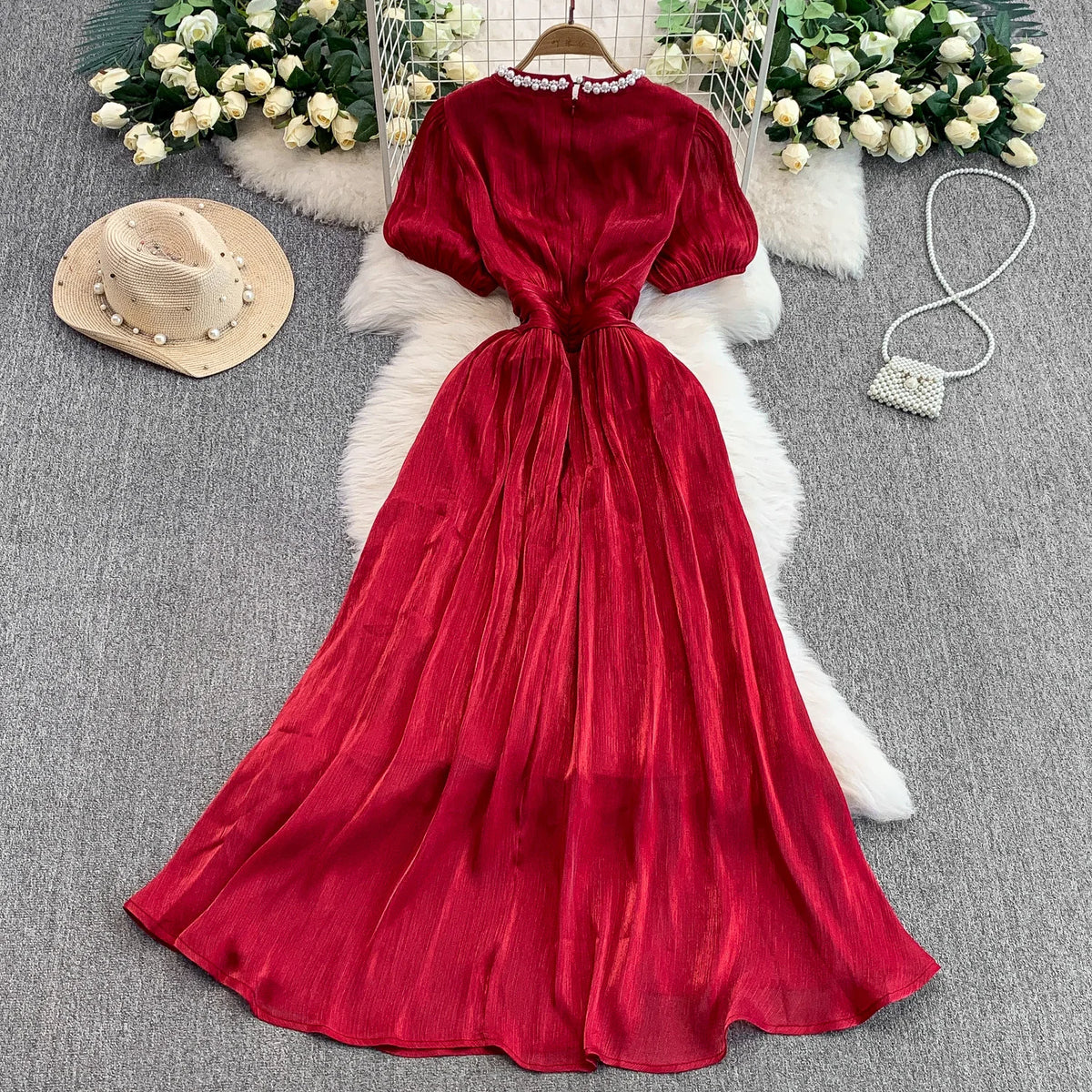 Beaded Cutout Beach Dress