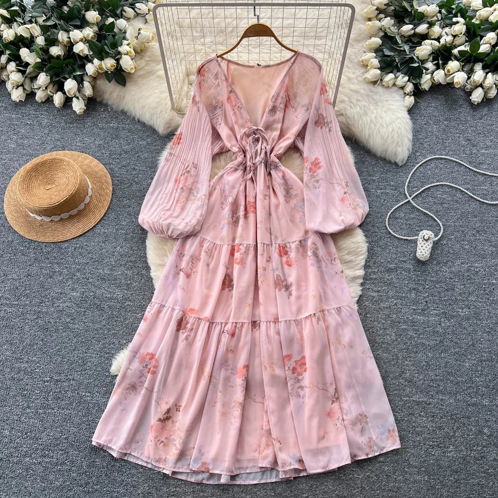 Fairy Lantern Sleeve A-Line Dress