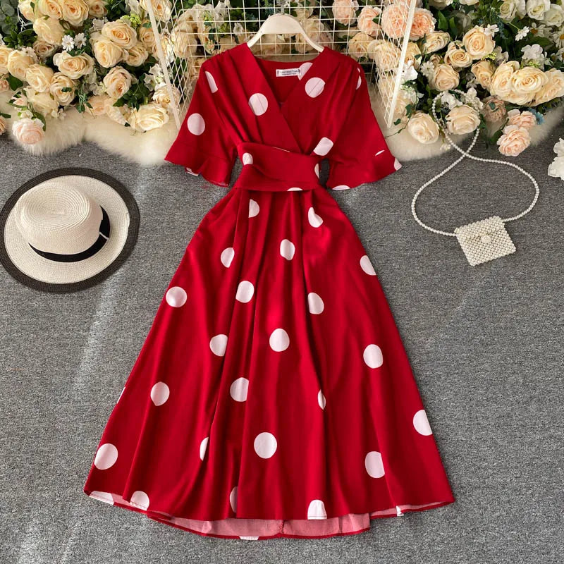 Polka Dot Swing Maxi Dress