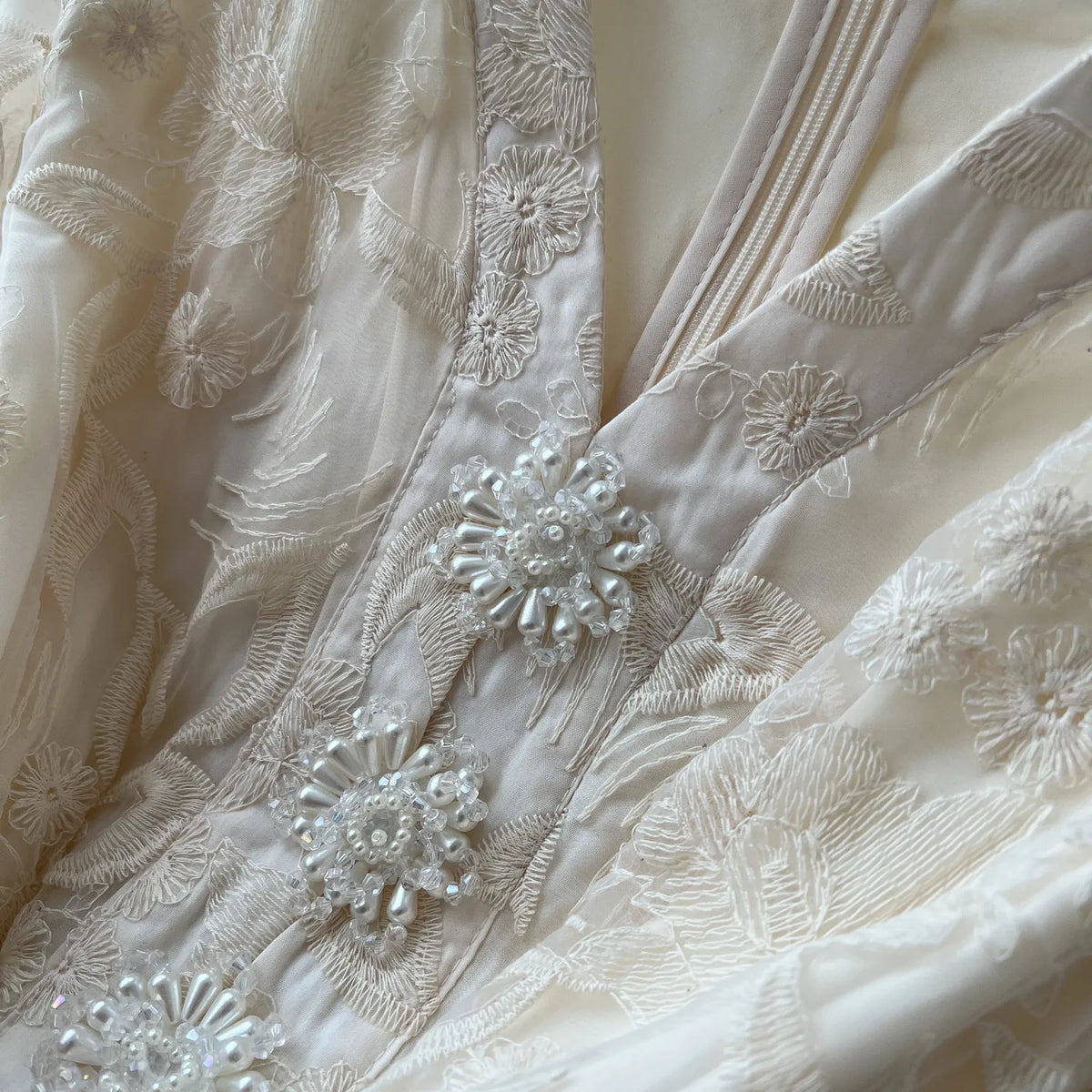 Lace Embroidered V-Neck Maxi Gown
