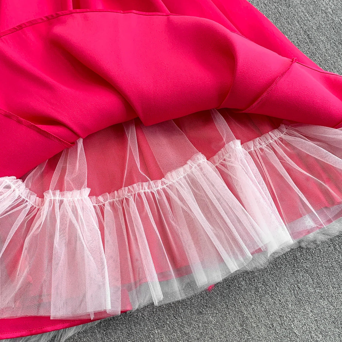 Satin Lace Sash Evening Dress