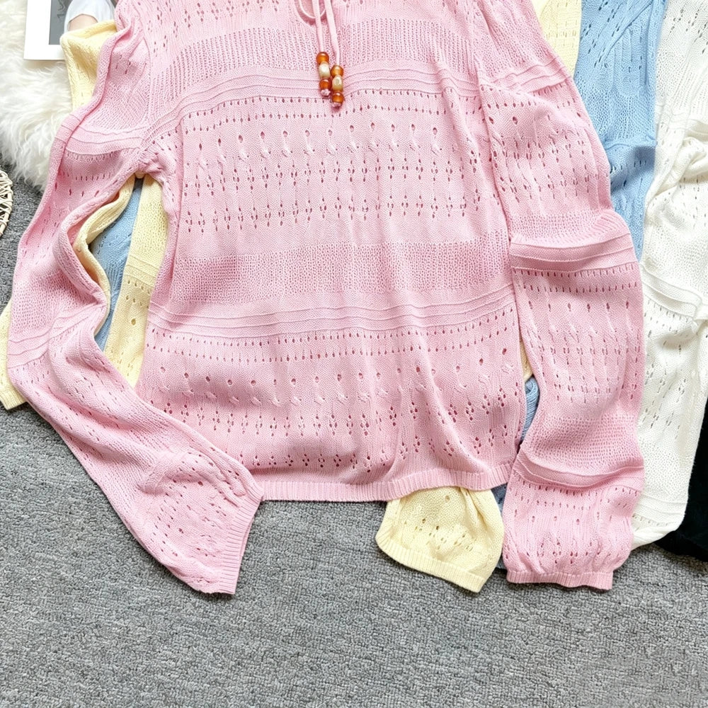 Hollow Out Knit Pullover Sweater
