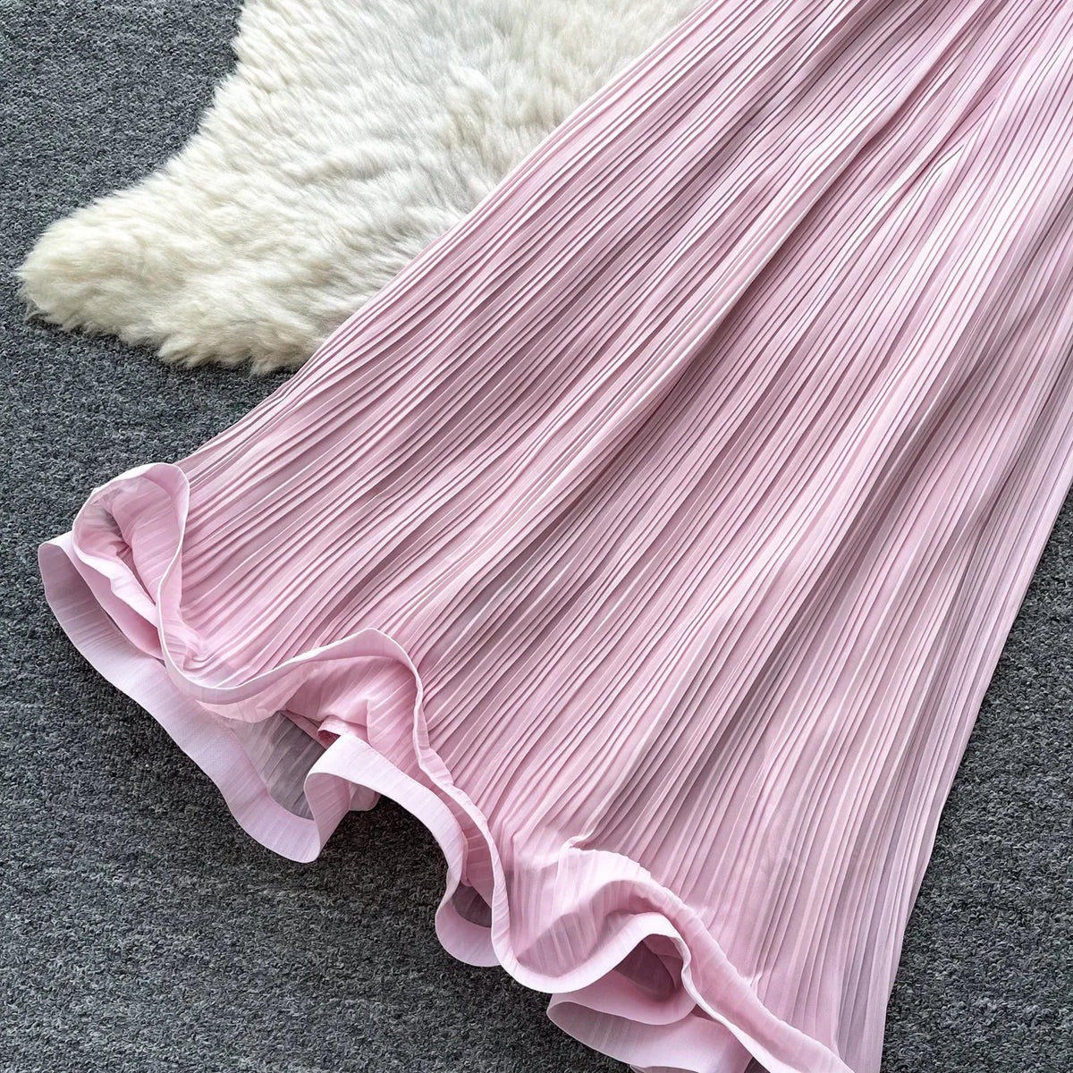 Embroidered Blouse and Pleated Skirt Set