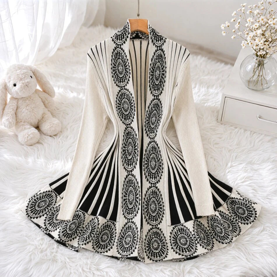 Open Stitch Ethnic Knit Cardigan