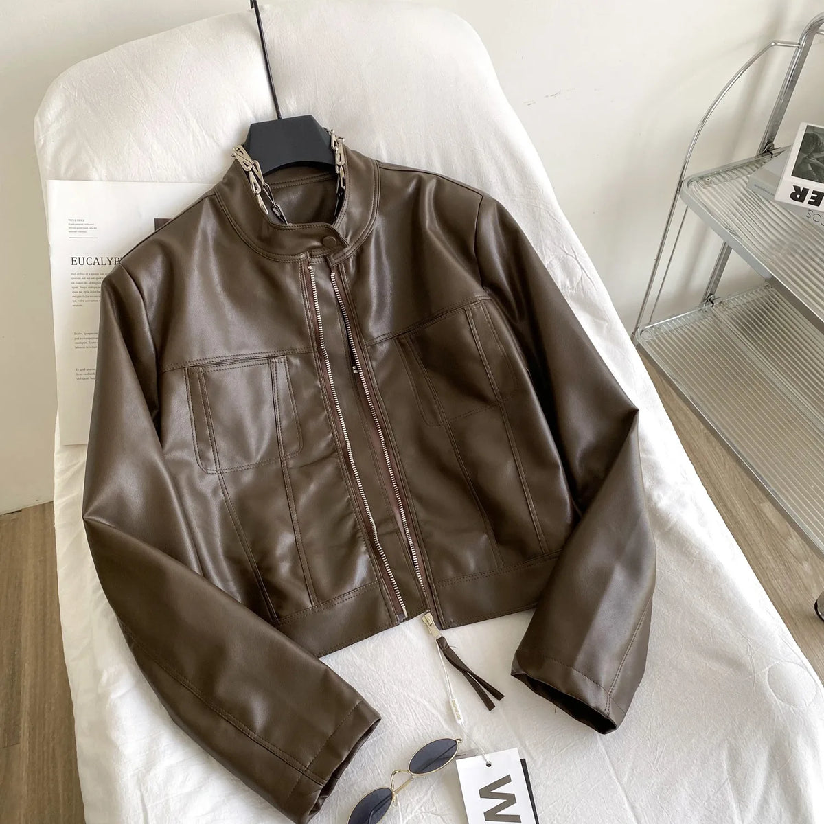 Vintage Faux Leather Moto Jacket