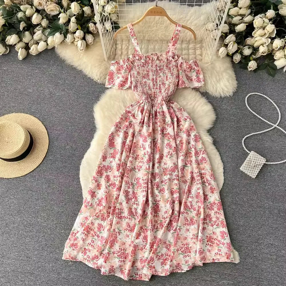 Floral Off-Shoulder Maxi Beach Dress