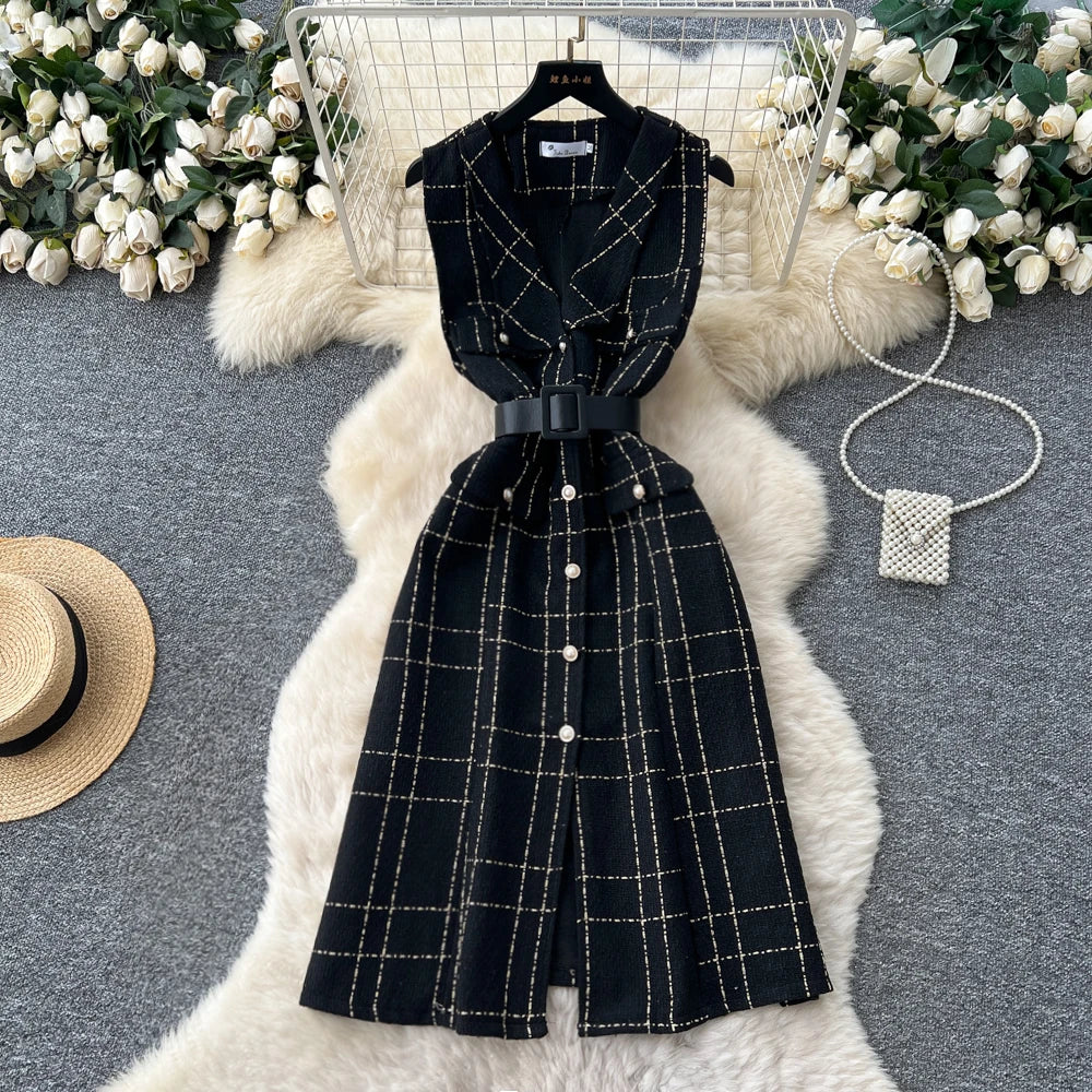 Slim Button Front Evening Dress