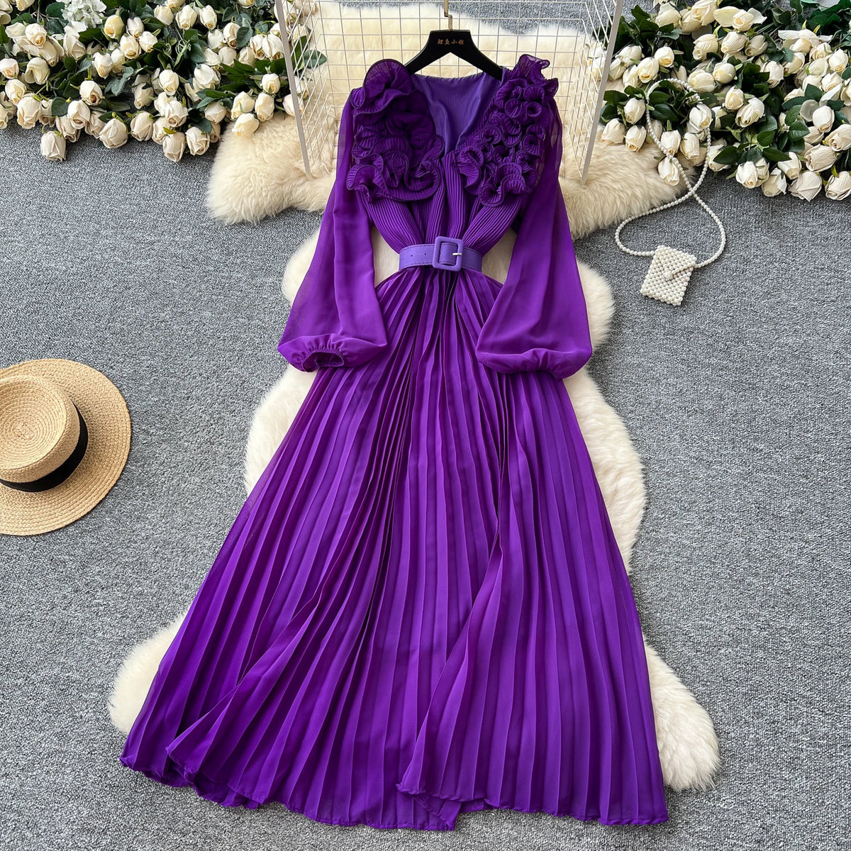 Floral Ruched Mesh Party Dress