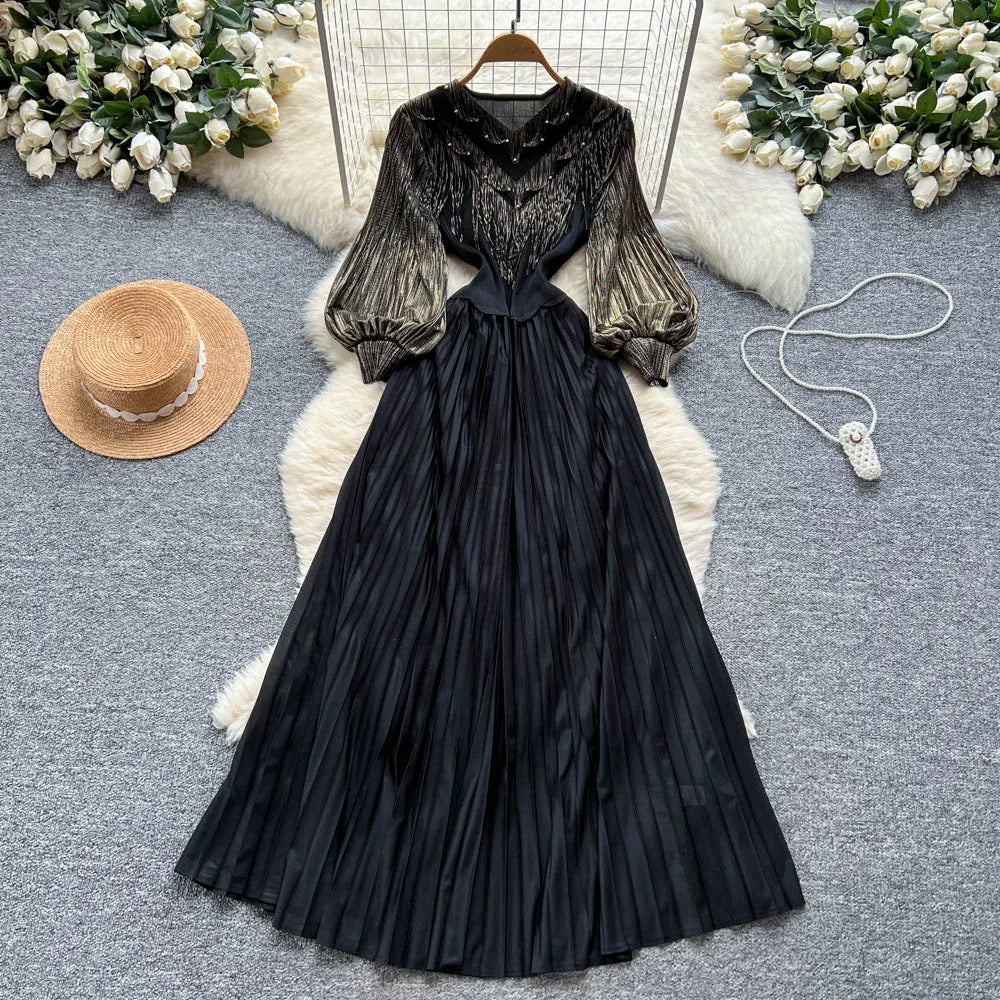 Tassel Puff Sleeve Slim Dress