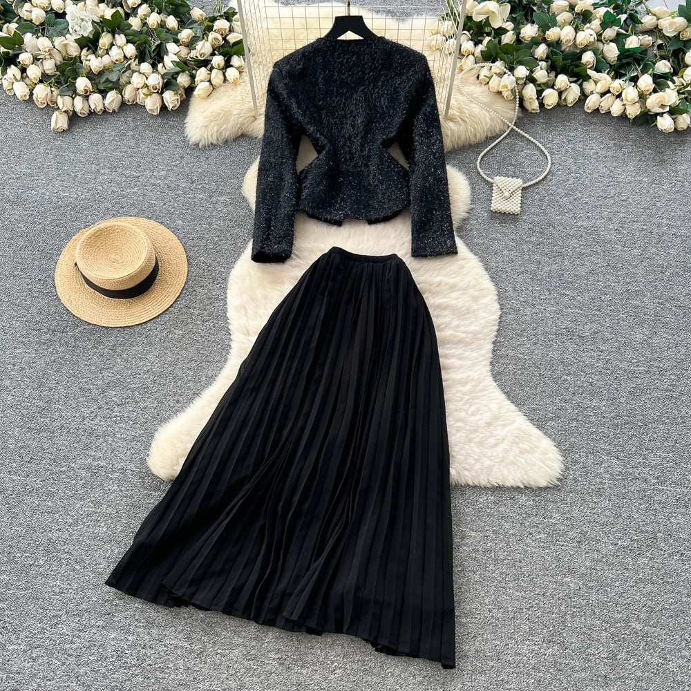 Single Breasted Mesh High Waist Set