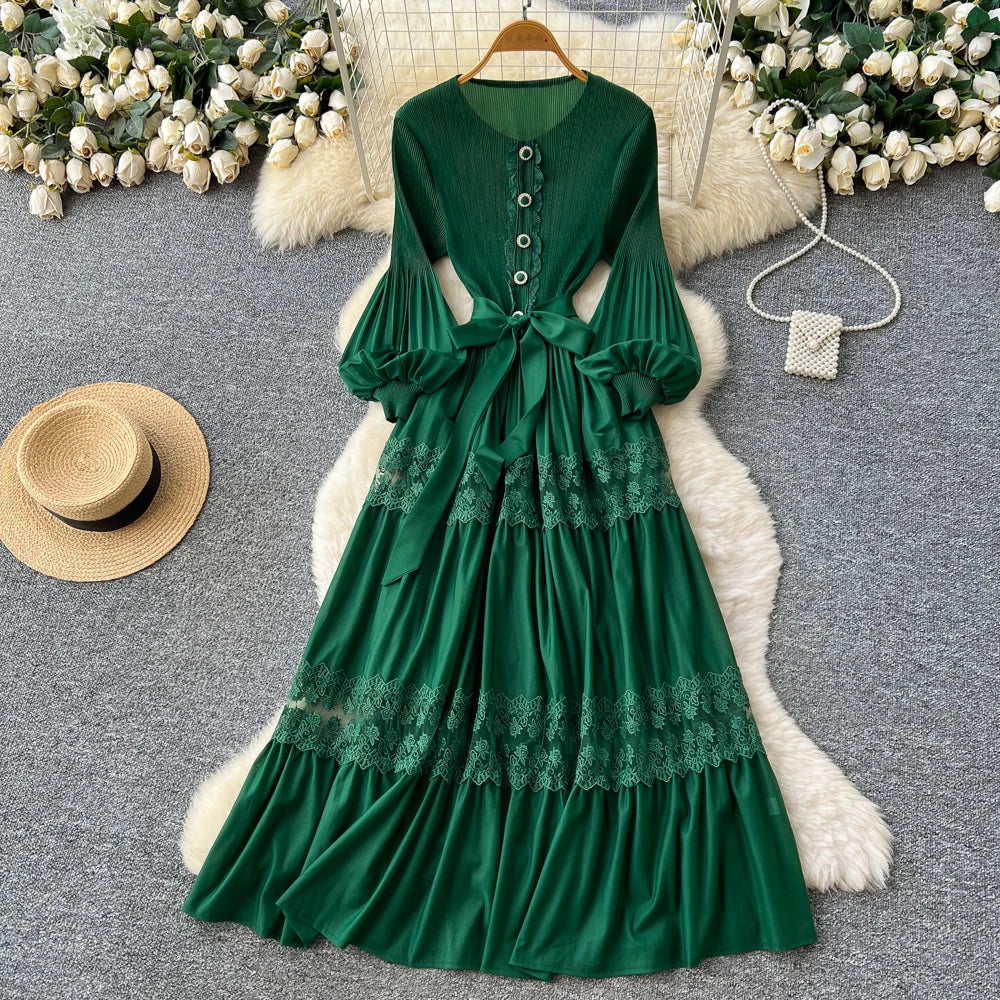 Embroidered Lace A-Line Sundress