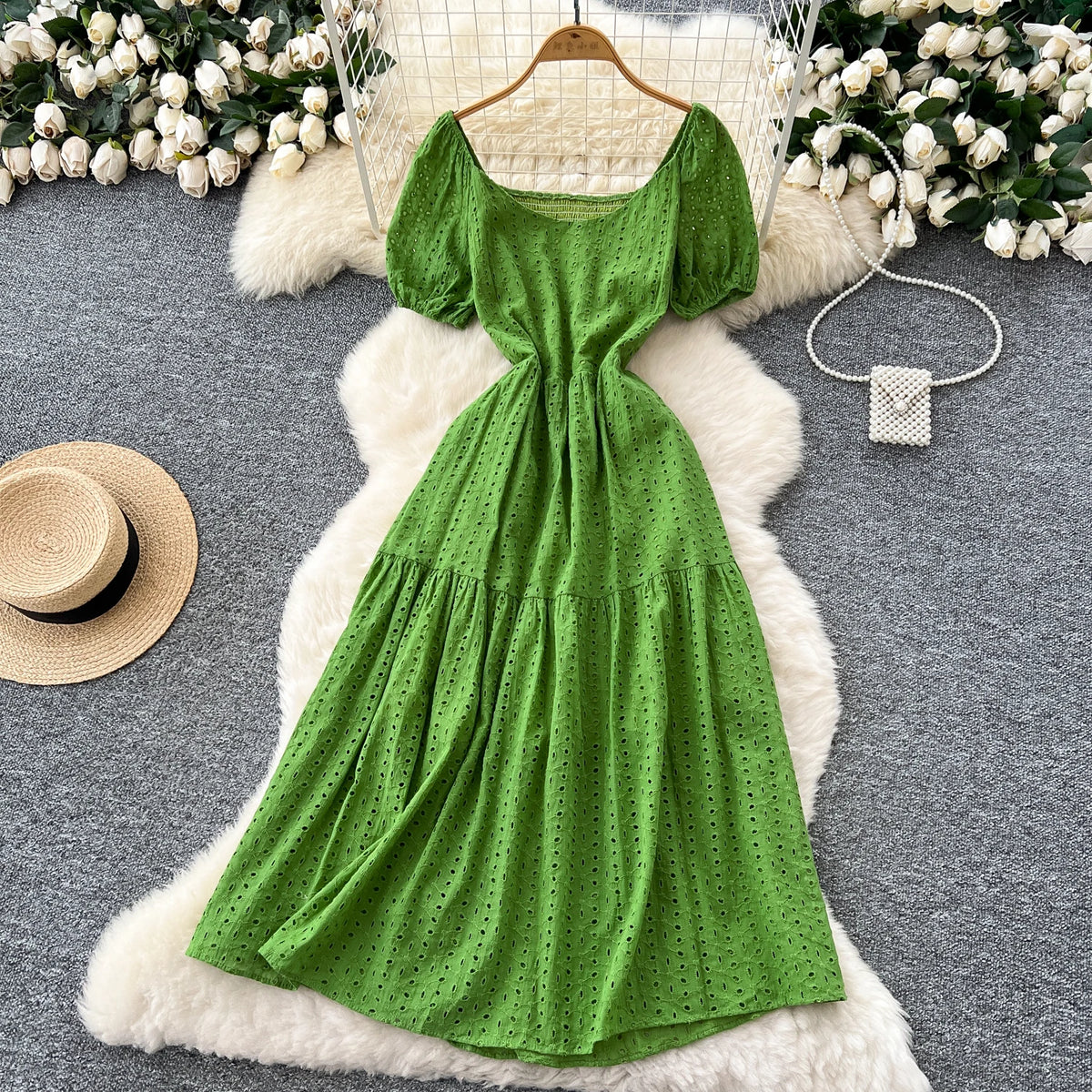 Embroidered Cutout Slim Maxi Dress