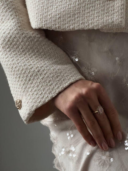 Beyaz Nakışlı Midi Etek