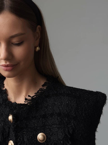 Zarif Siyah Tüvit Ceket-Şort Takım