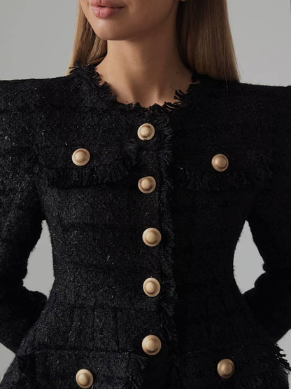 Zarif Siyah Tüvit Ceket-Şort Takım