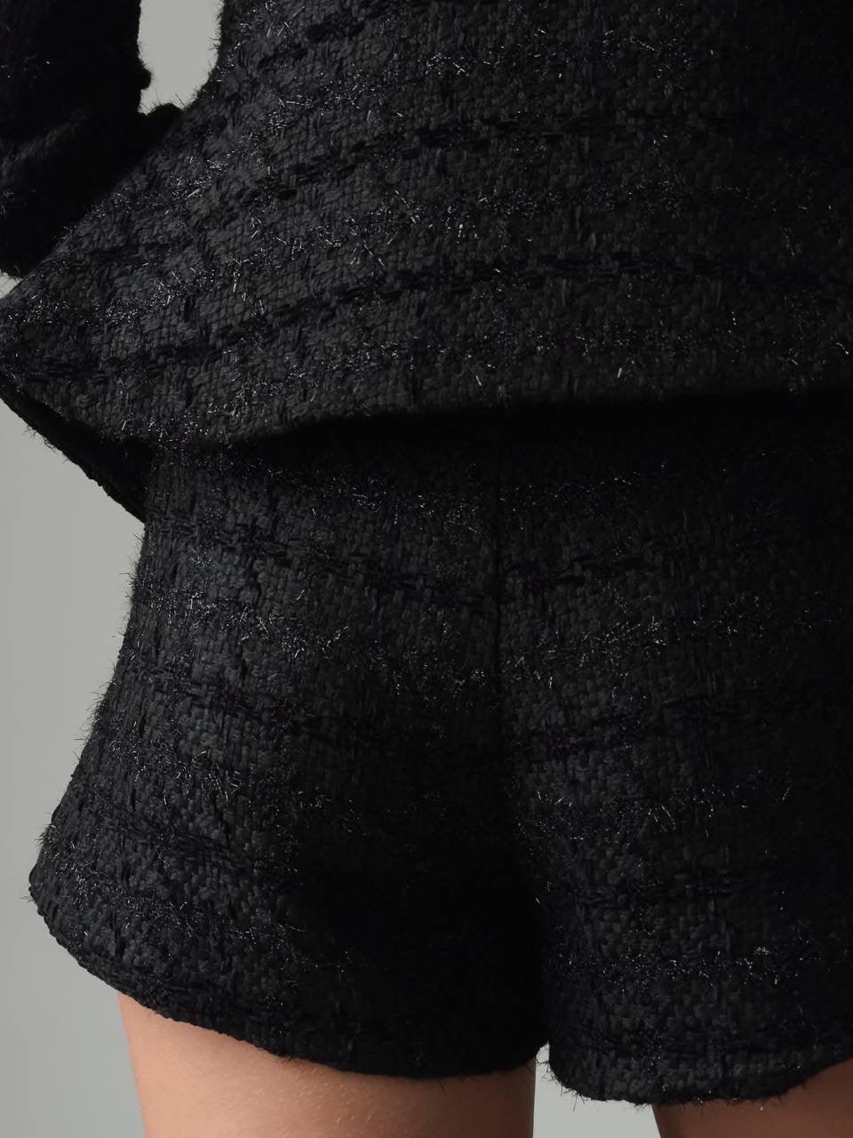 Zarif Siyah Tüvit Ceket-Şort Takım