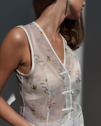 Çiçek Desenli Transparan Takım