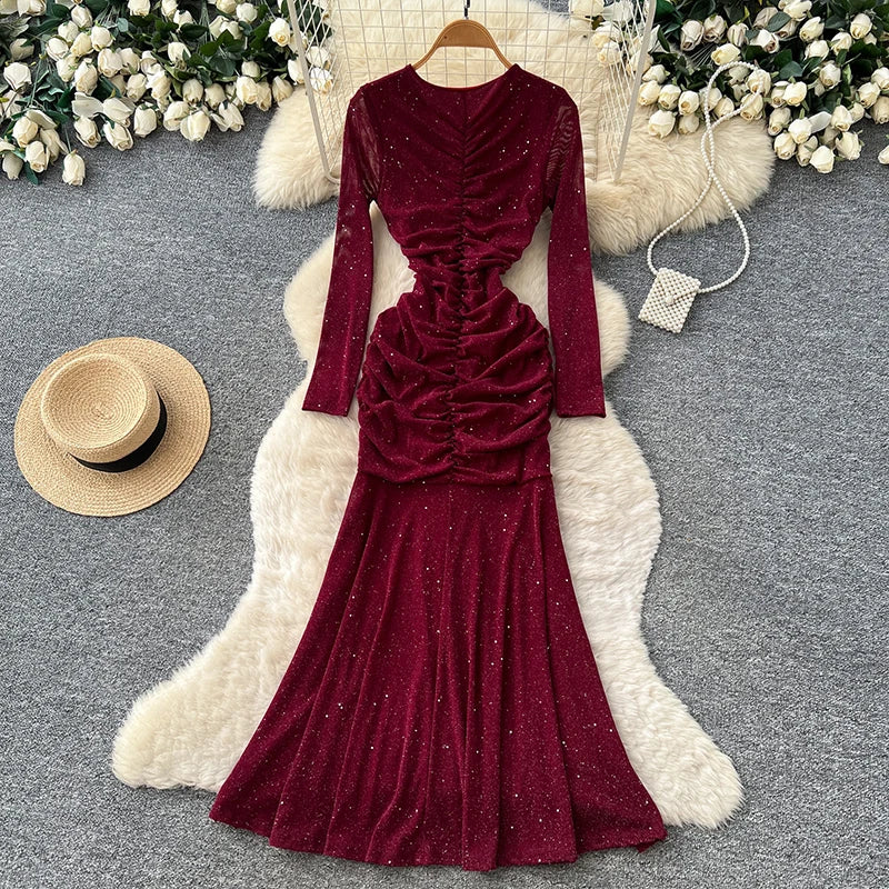 Sequin V-Neck Maxi Gown