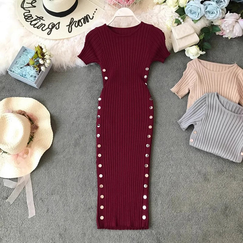 Stretch Knit Bodycon Summer Dress
