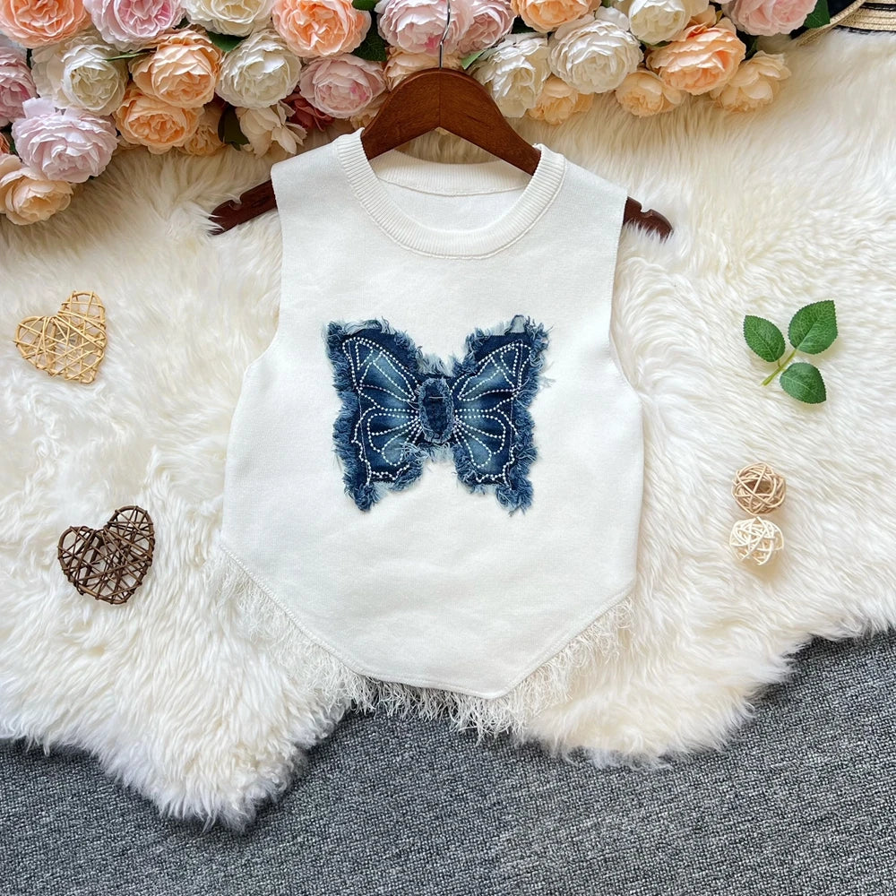 3D Flower Knit Tank Top