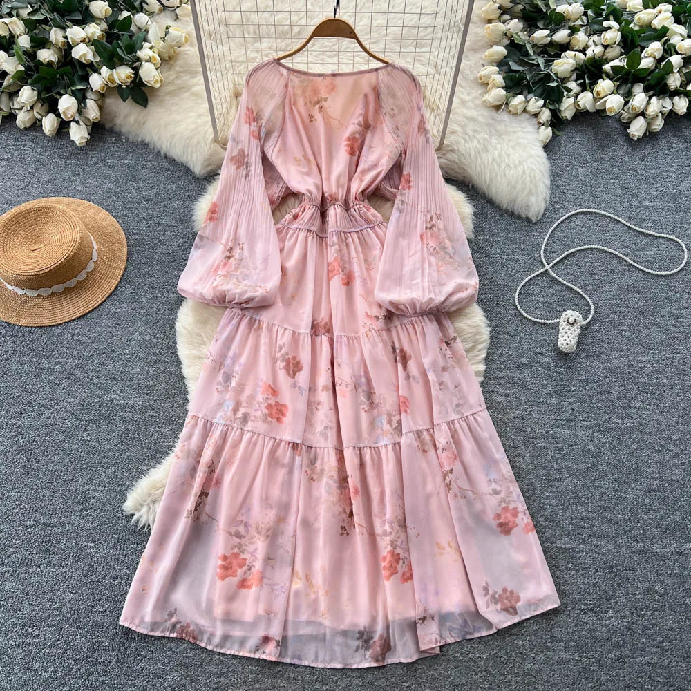 Fairy Lantern Sleeve A-Line Dress