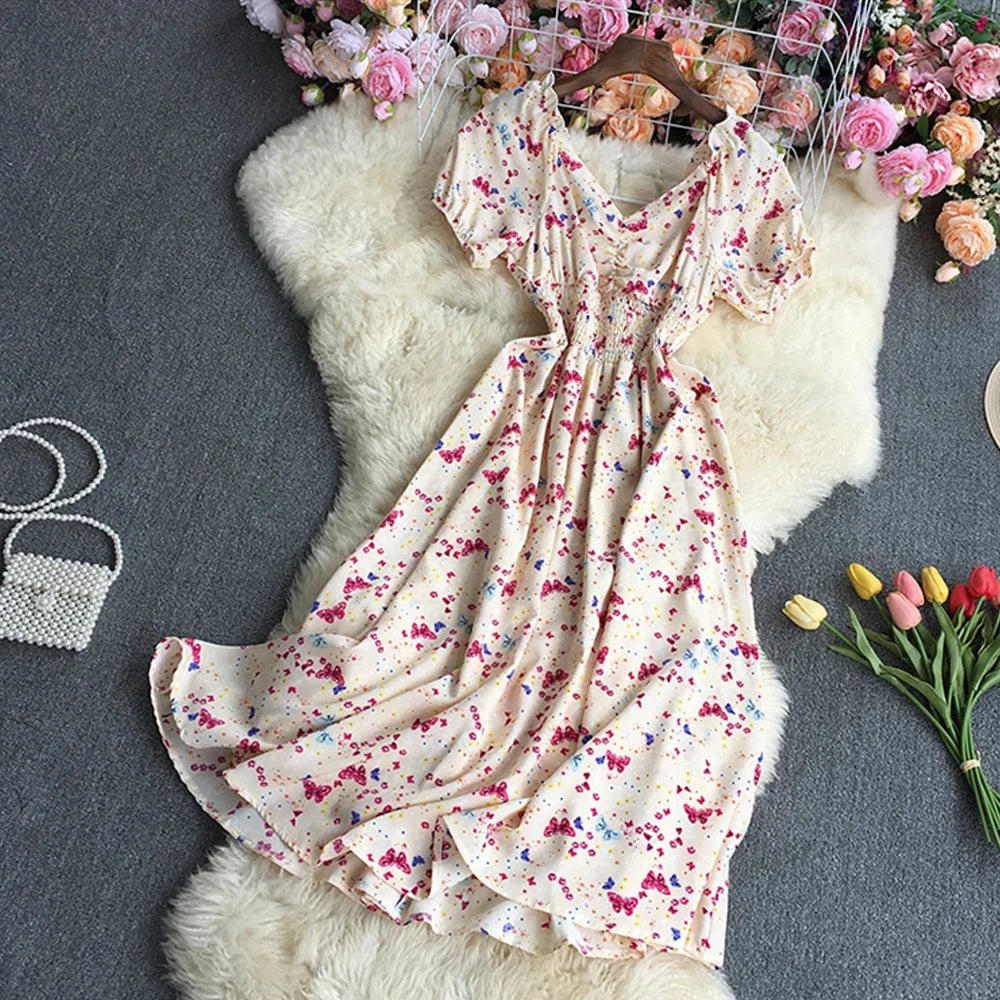 Vintage Floral Maxi Summer Dress