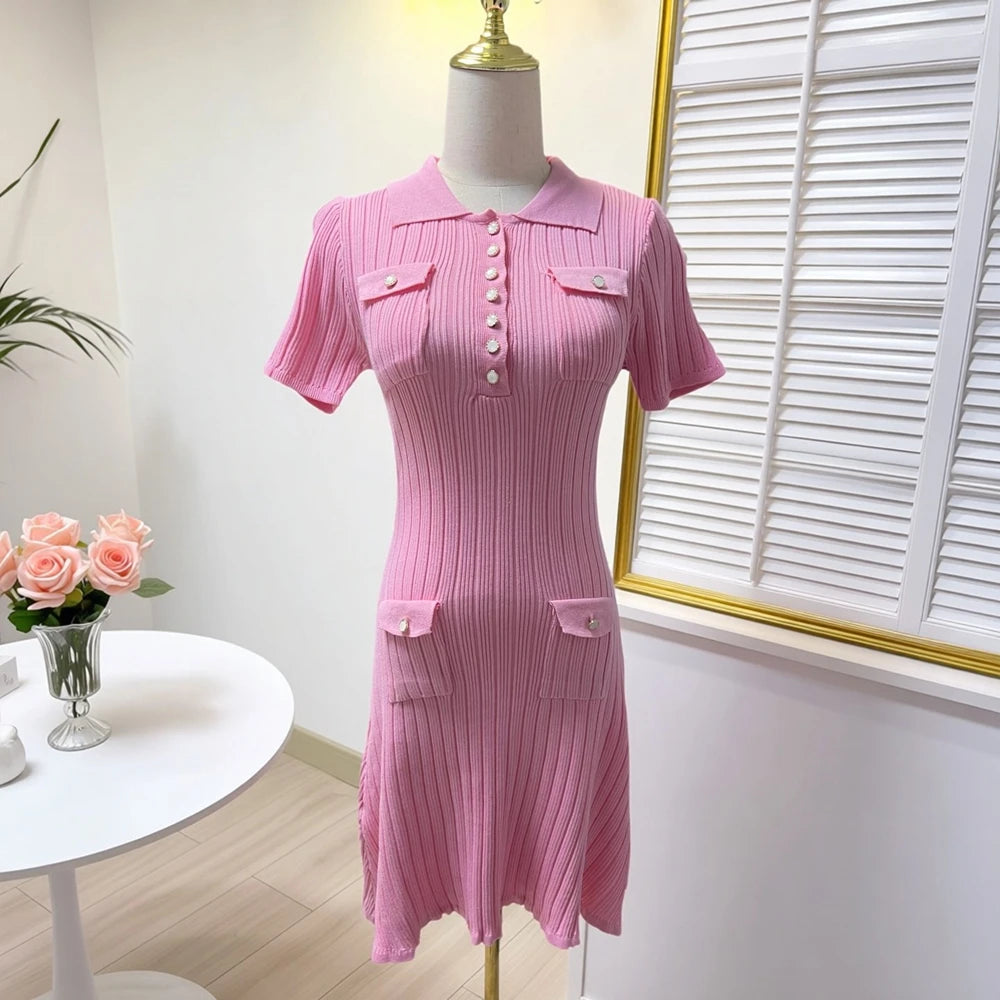 Short Sleeve Knit Wrap Mini Dress