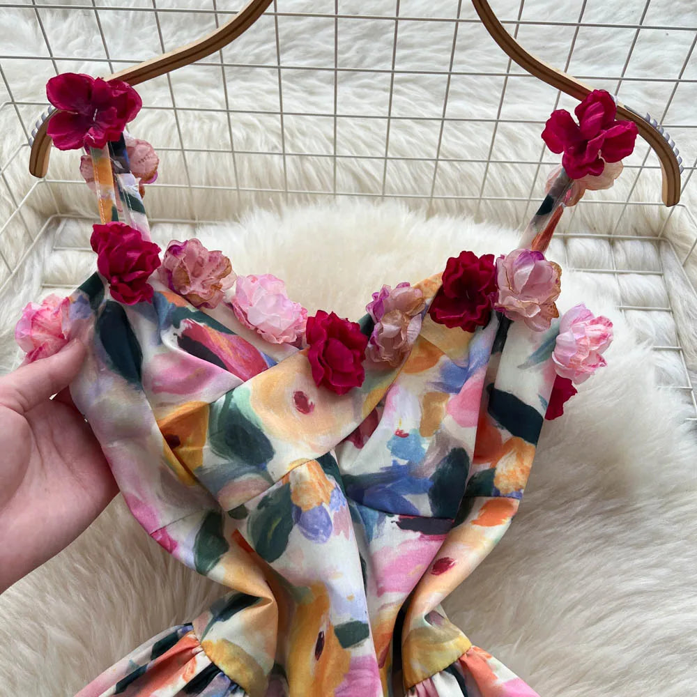 Print Sleeveless Slim Party Dress