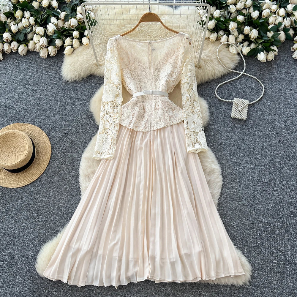Lace Collared A-Line Dress
