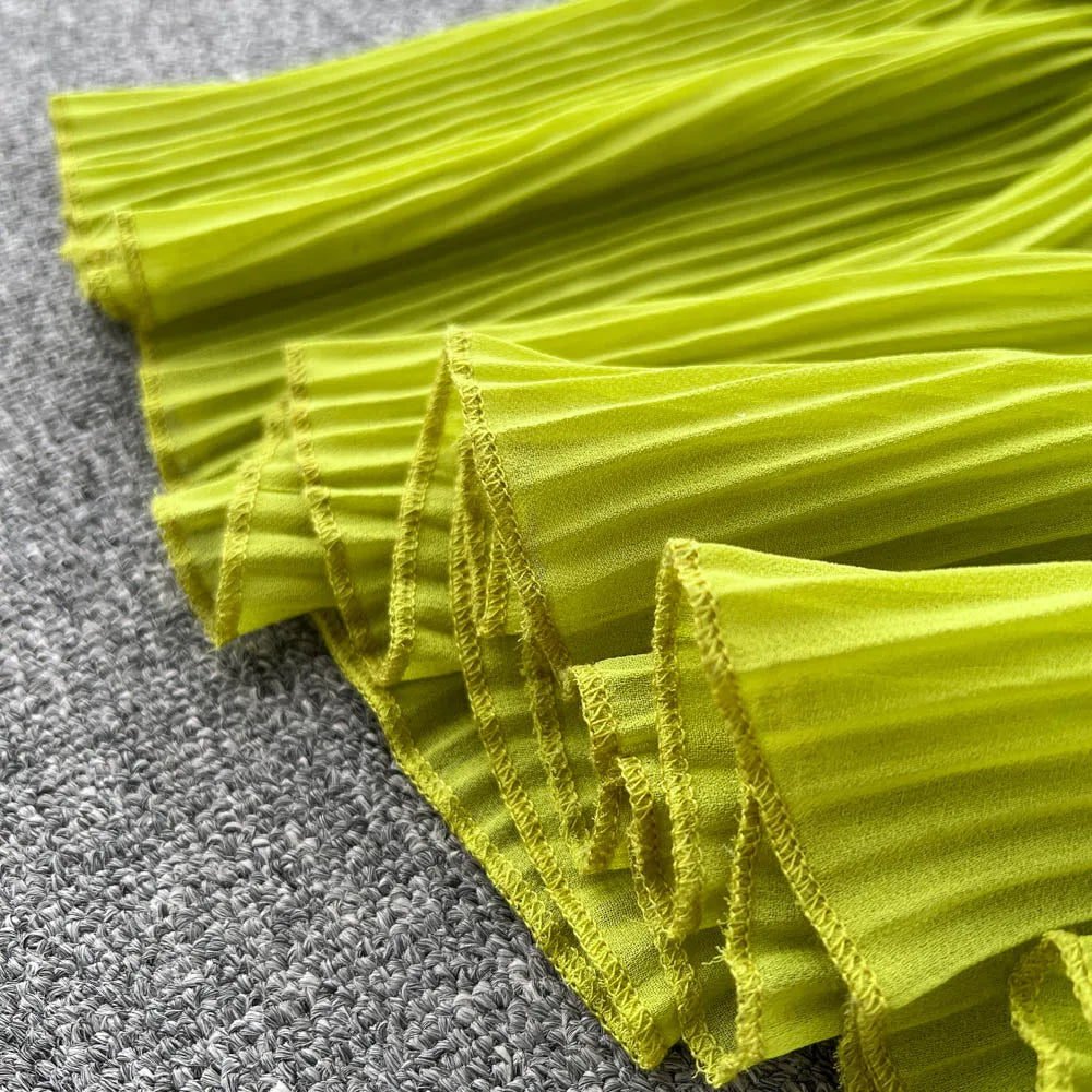 Ruffle Chiffon Maxi Slip Dress