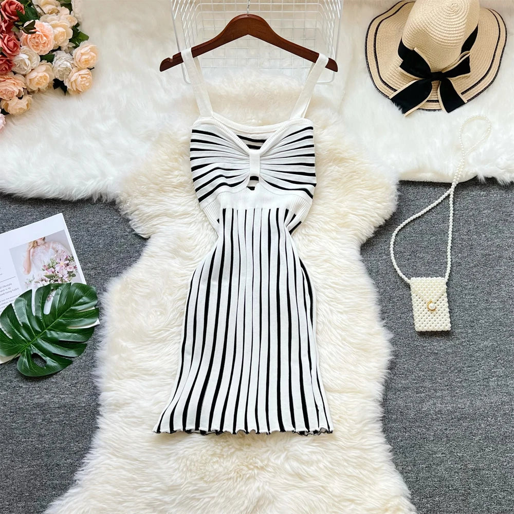 Strappy High Waist Bodycon Mini Dress