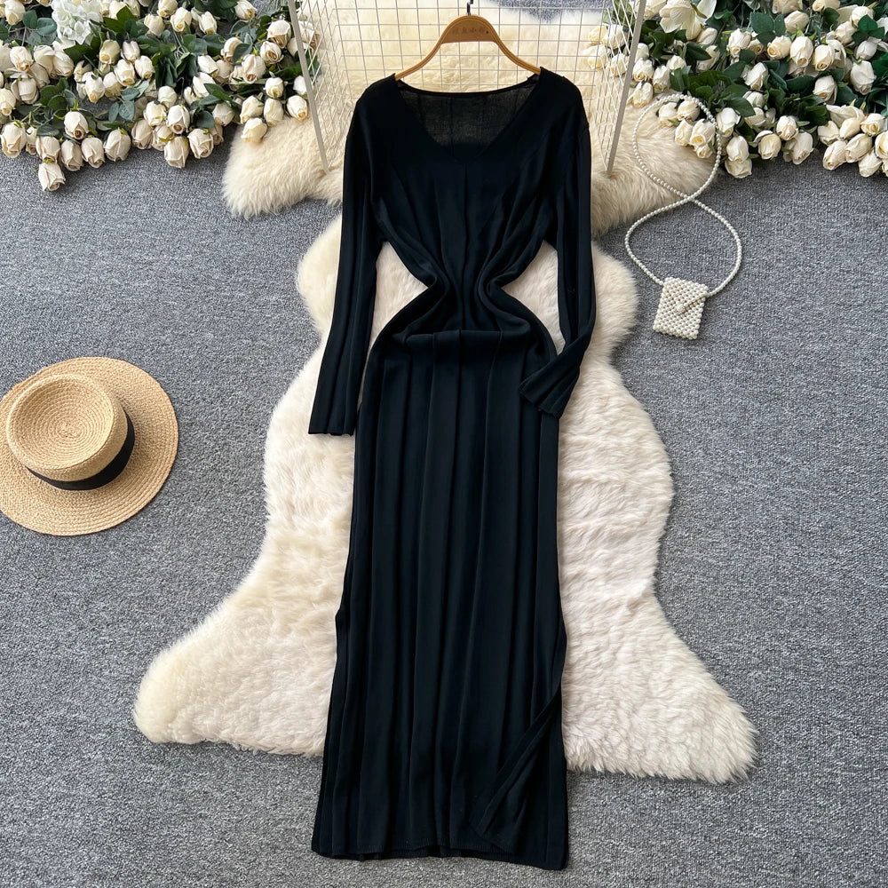 Split Knit Pencil Dress