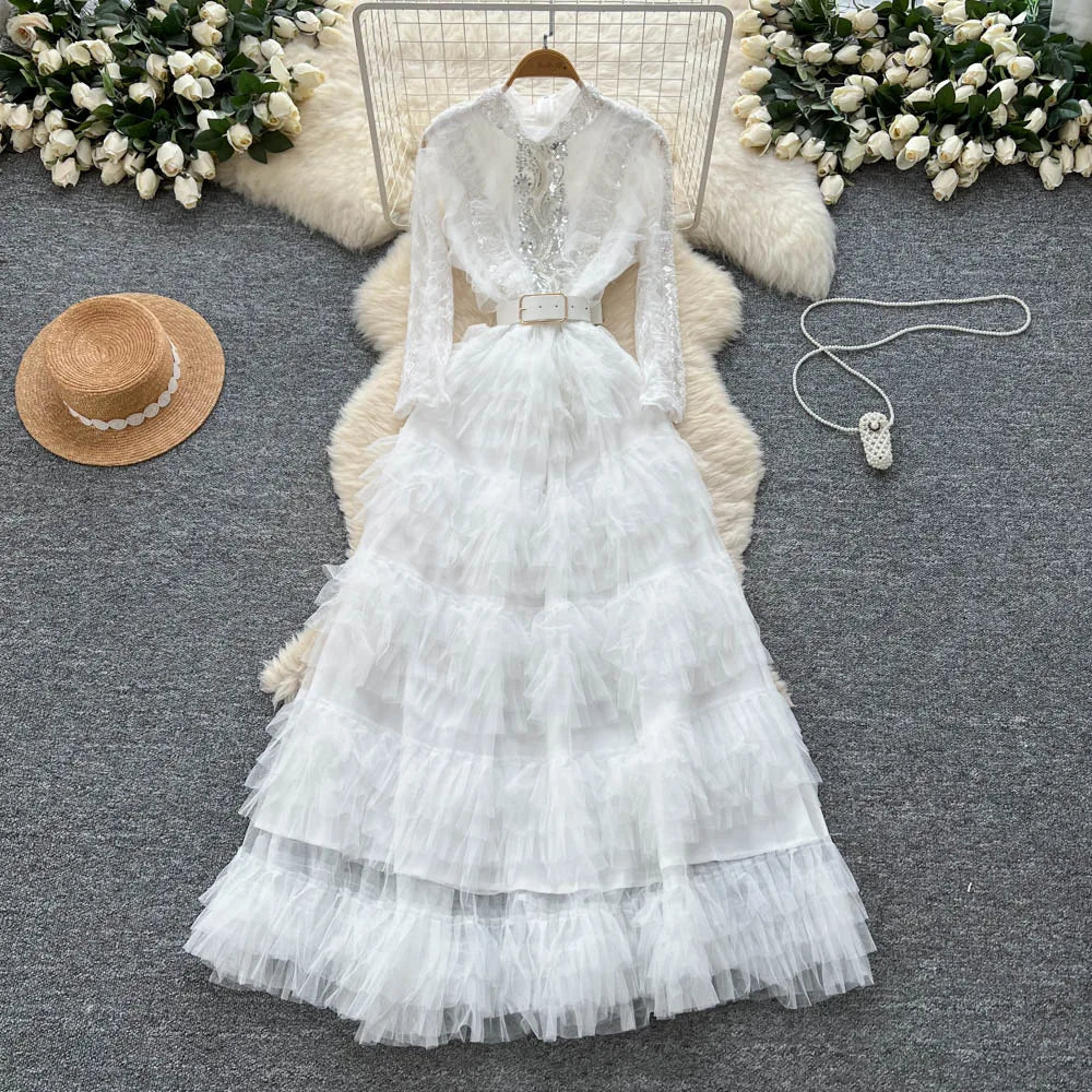 Rhinestone Sequin Ruched Boho Sundress