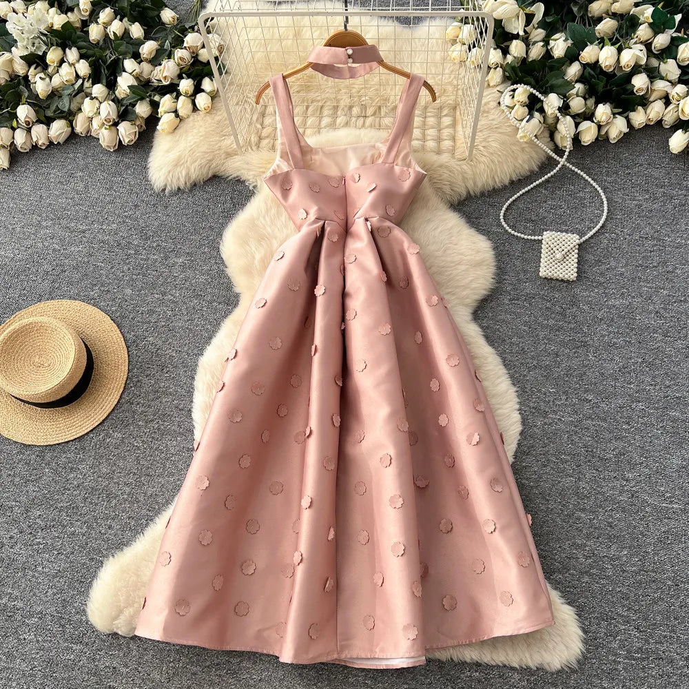 Polka Dot Sleeveless A-Line Dress