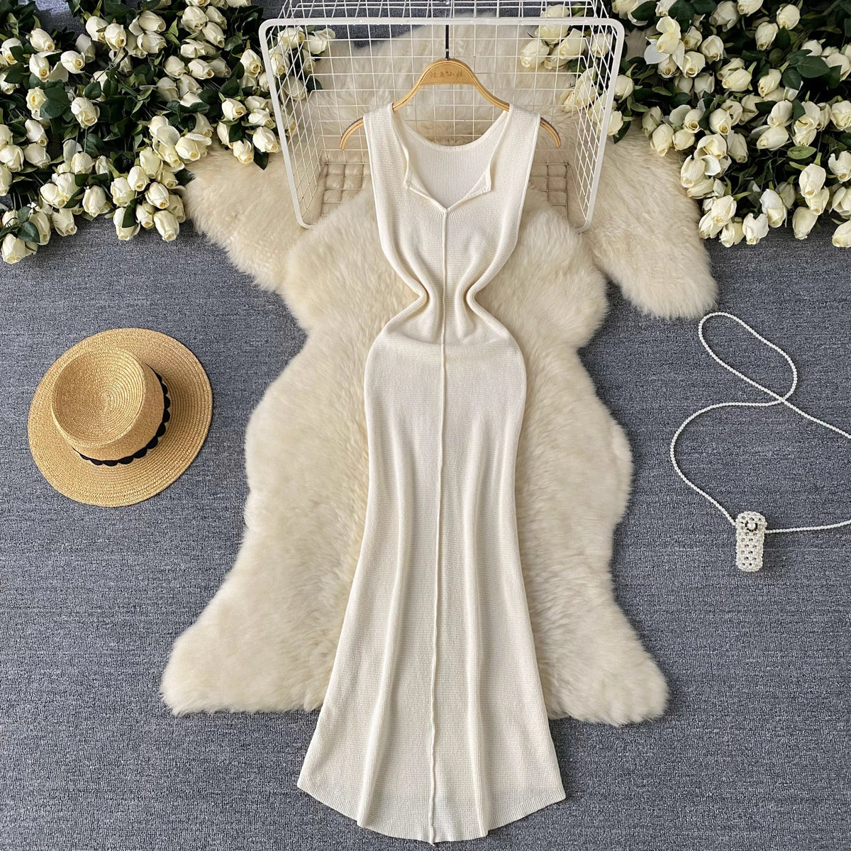 Sleeveless Knit Bodycon Mermaid Dress