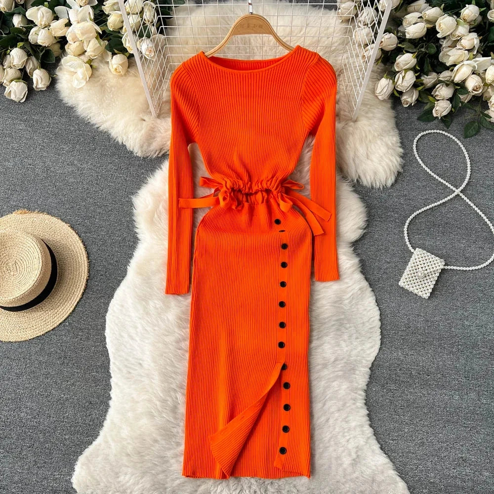 Cutout Waist Crew Neck Bodycon Dress