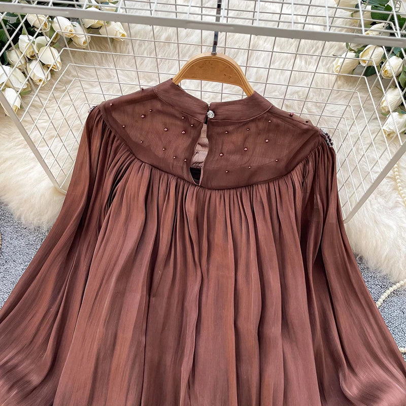 Lace Panel Ruffle Pullover Blouse