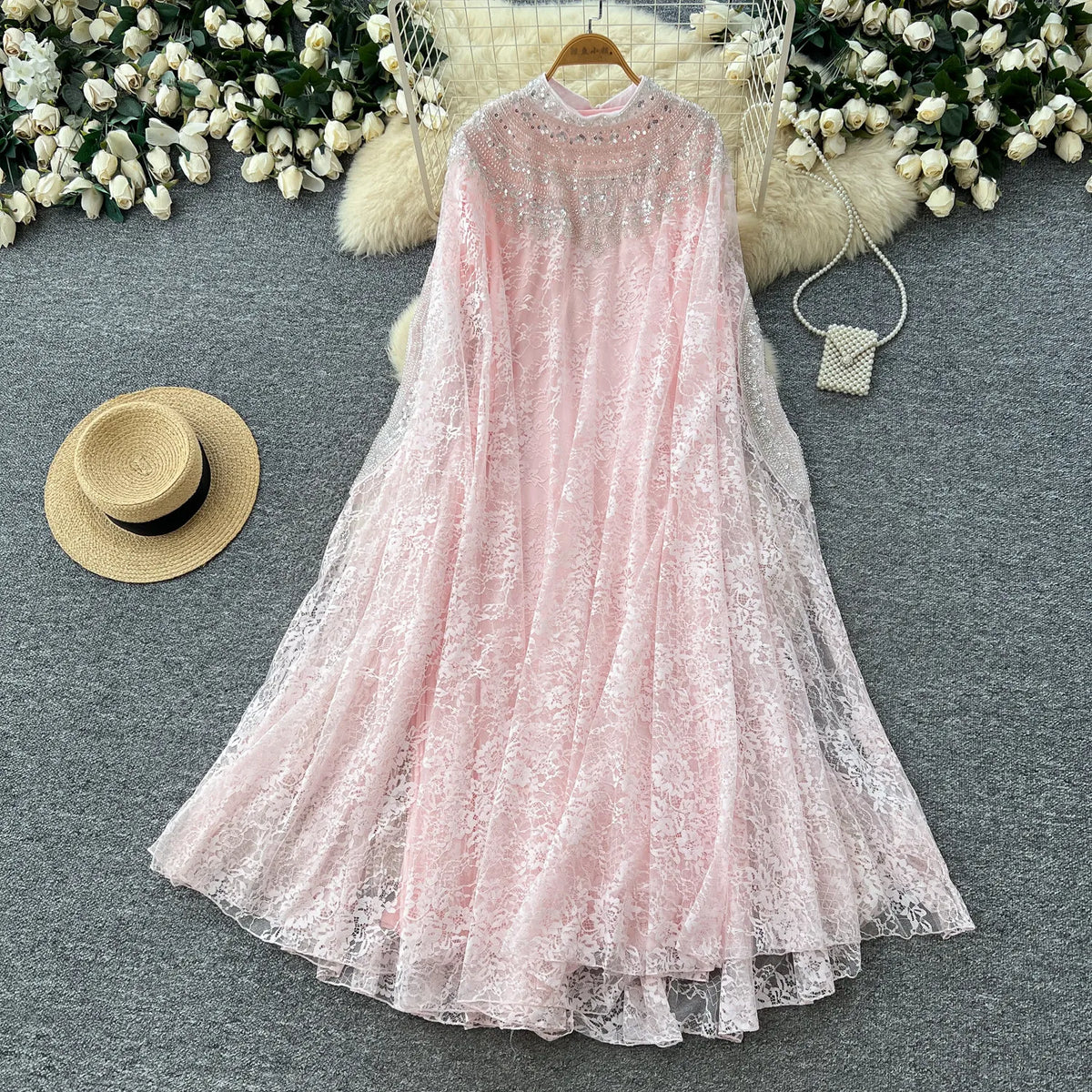 Lace Cami Top and Tulle Skirt Set
