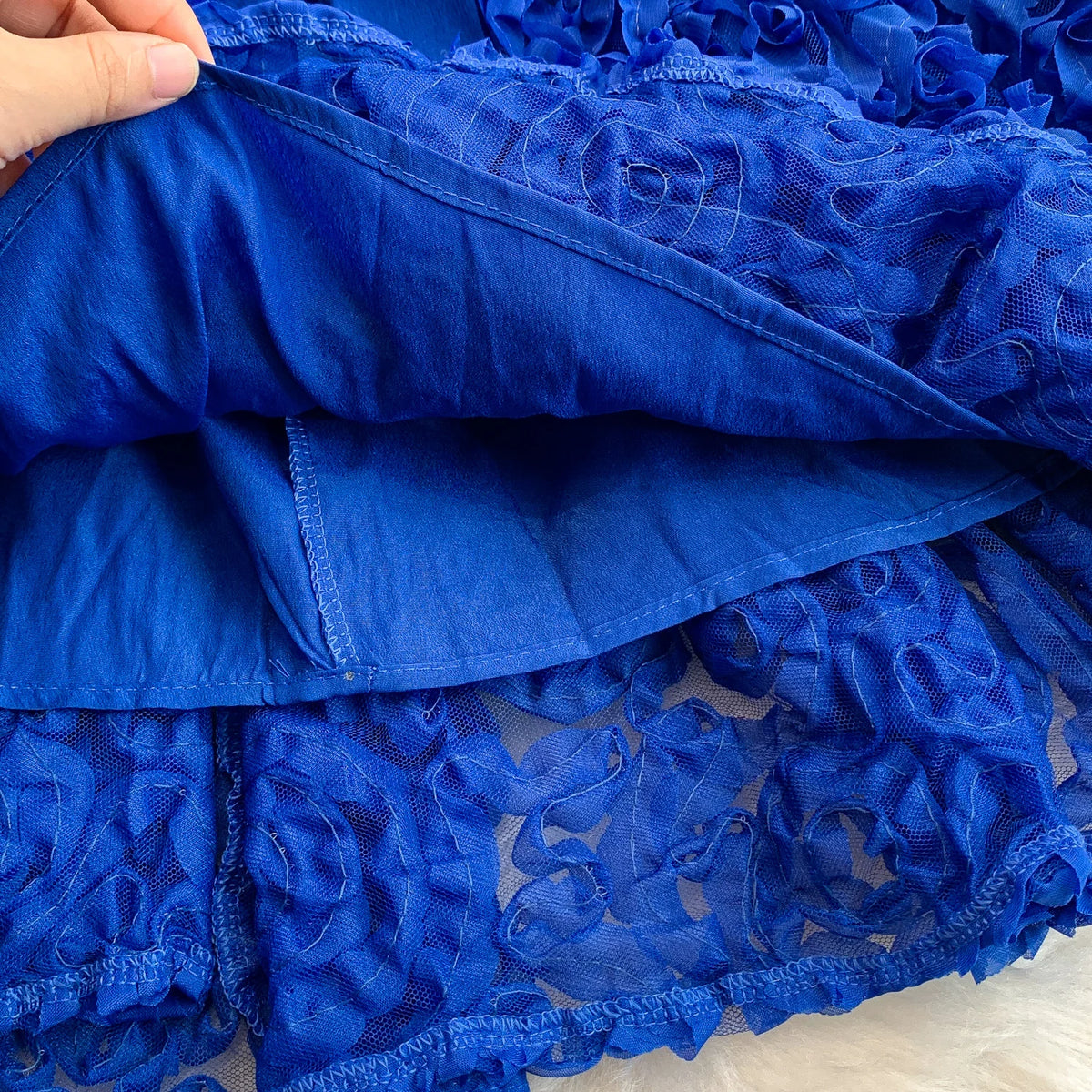Puff Sleeve Lace-Up A-Line Dress
