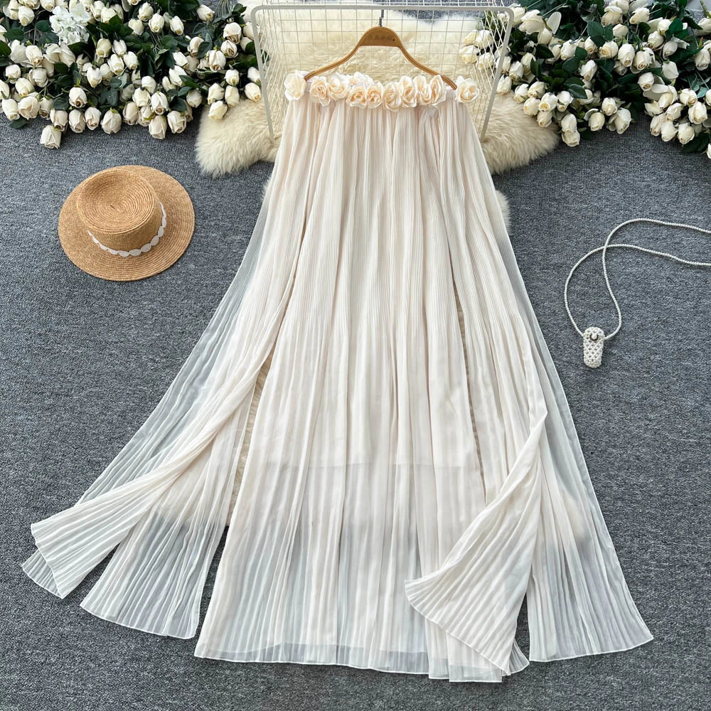 Sleeveless Chiffon Sculpted Evening Dress