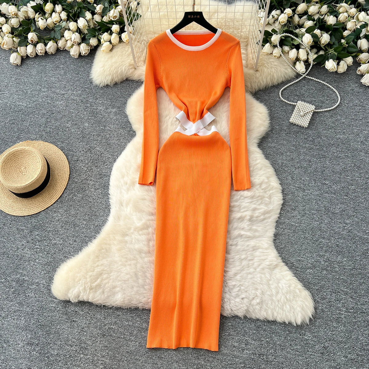 Openwork Knit Evening Dress