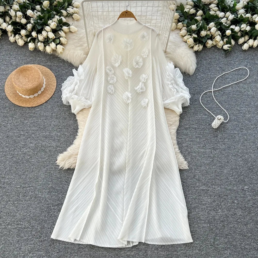3D Floral Rhinestone Evening Dress