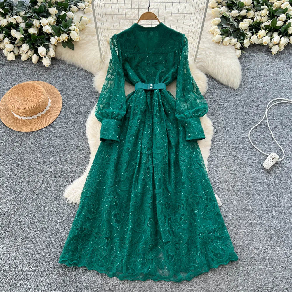 Embroidered Sequin Party Dress