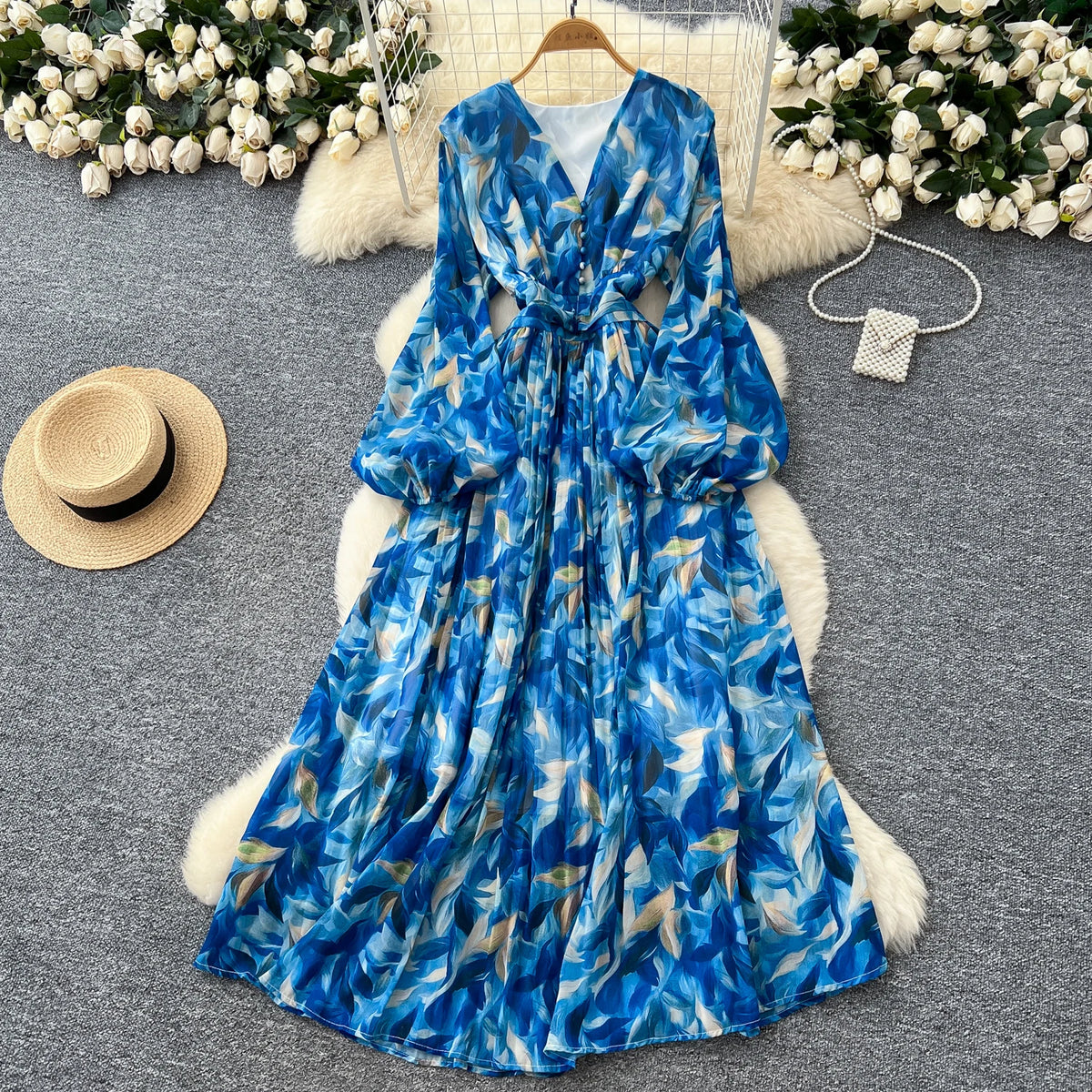 Sweet Lantern Sleeve Party Dress